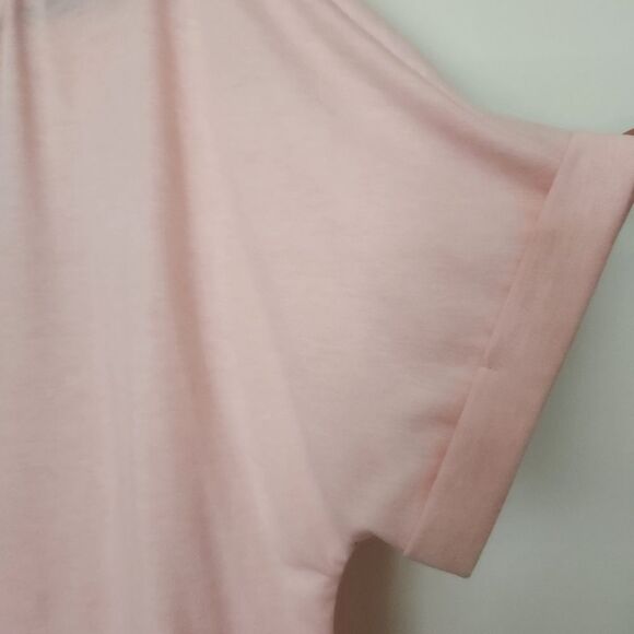 Halife NWOT Women's Pink Rolled Short Sleeve V-Neck Top Size 2XL - Picture 4 of 7